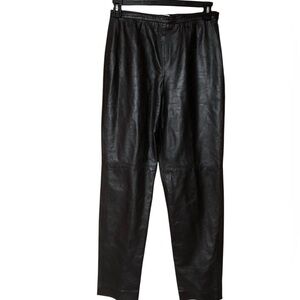 Josephine Chaus High Rise Dark Brown Leather Pants